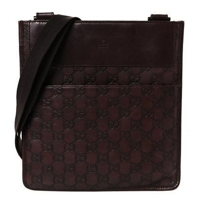 Gucci Guccissima Medium Flat Messenger Bag Dark Brown Dark Brown 1 of 10