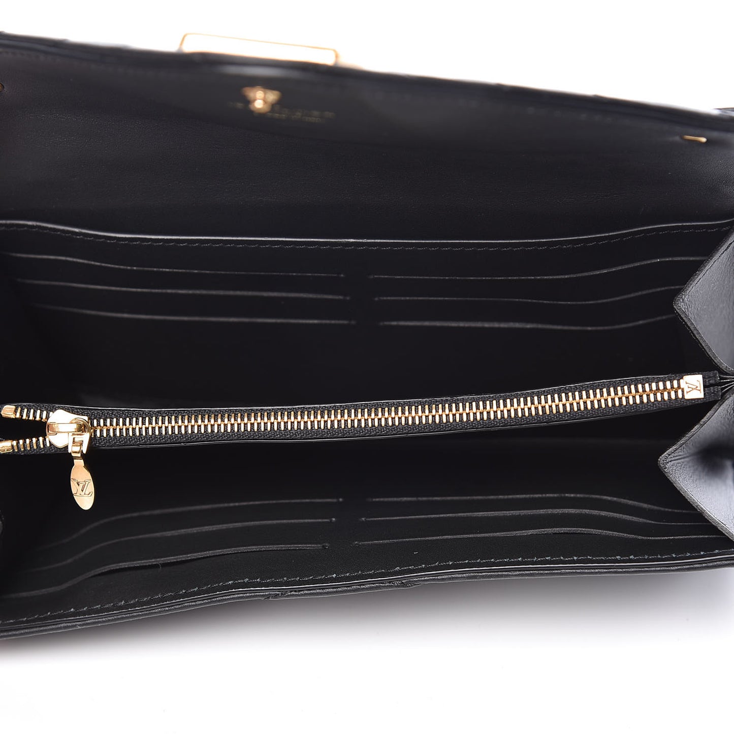 Calfskin New Wave Long Wallet Black