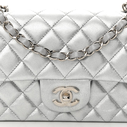 Chanel Metallic Lambskin Quilted Mini Rectangular Flap Silver 8 of 11