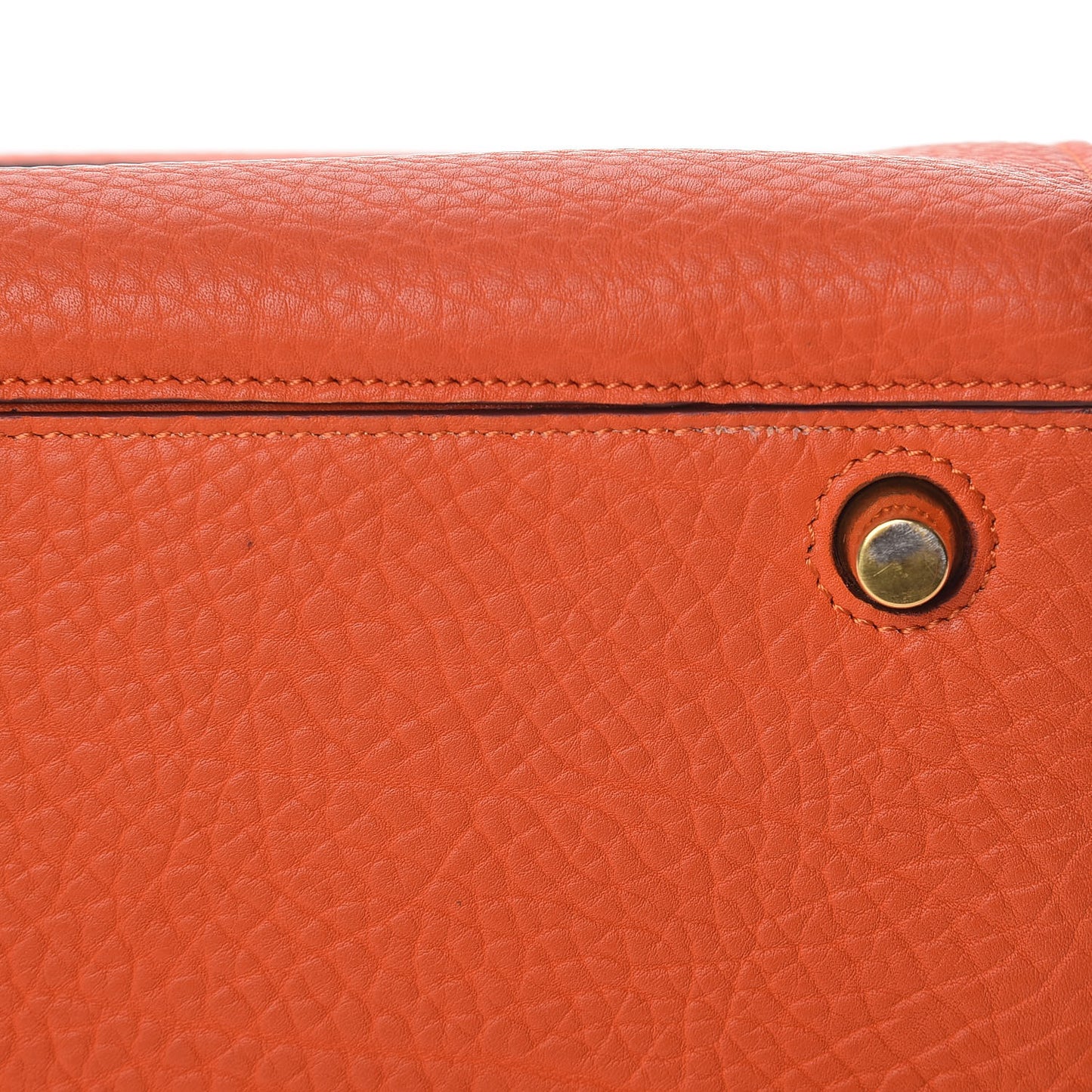 Bullhide Calfskin Small Ring Handbag Burnt Orange