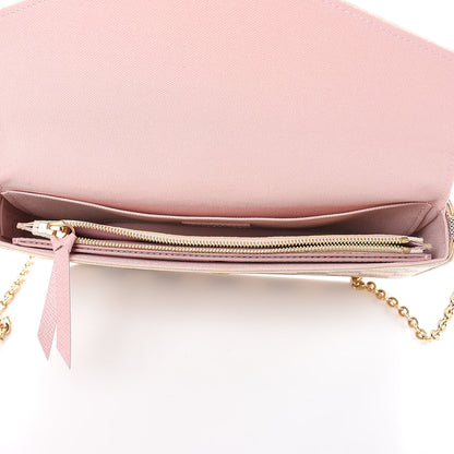 Louis Vuitton Damier Azur Pochette Felicie Chain Wallet Rose Ballerine 6 of 13