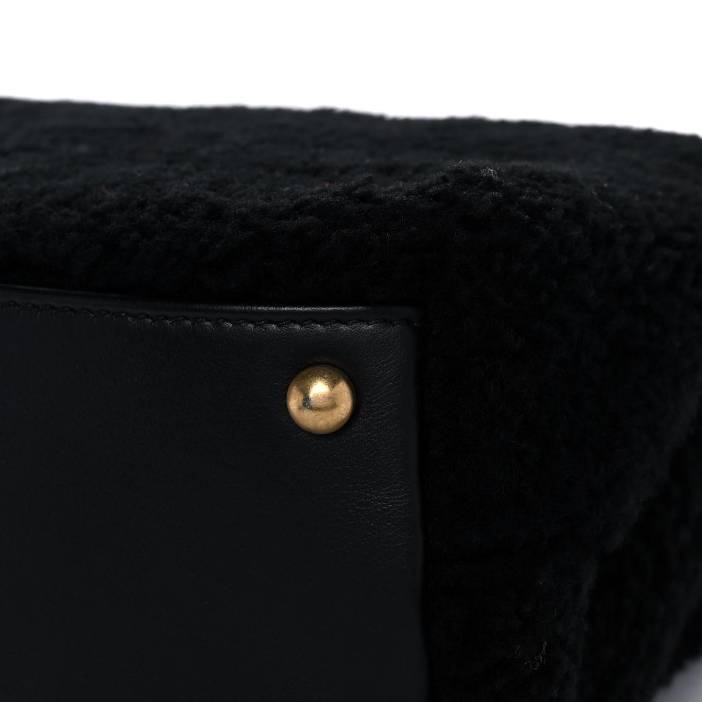 Shearling Lambskin Medium Coco Handle Flap Black