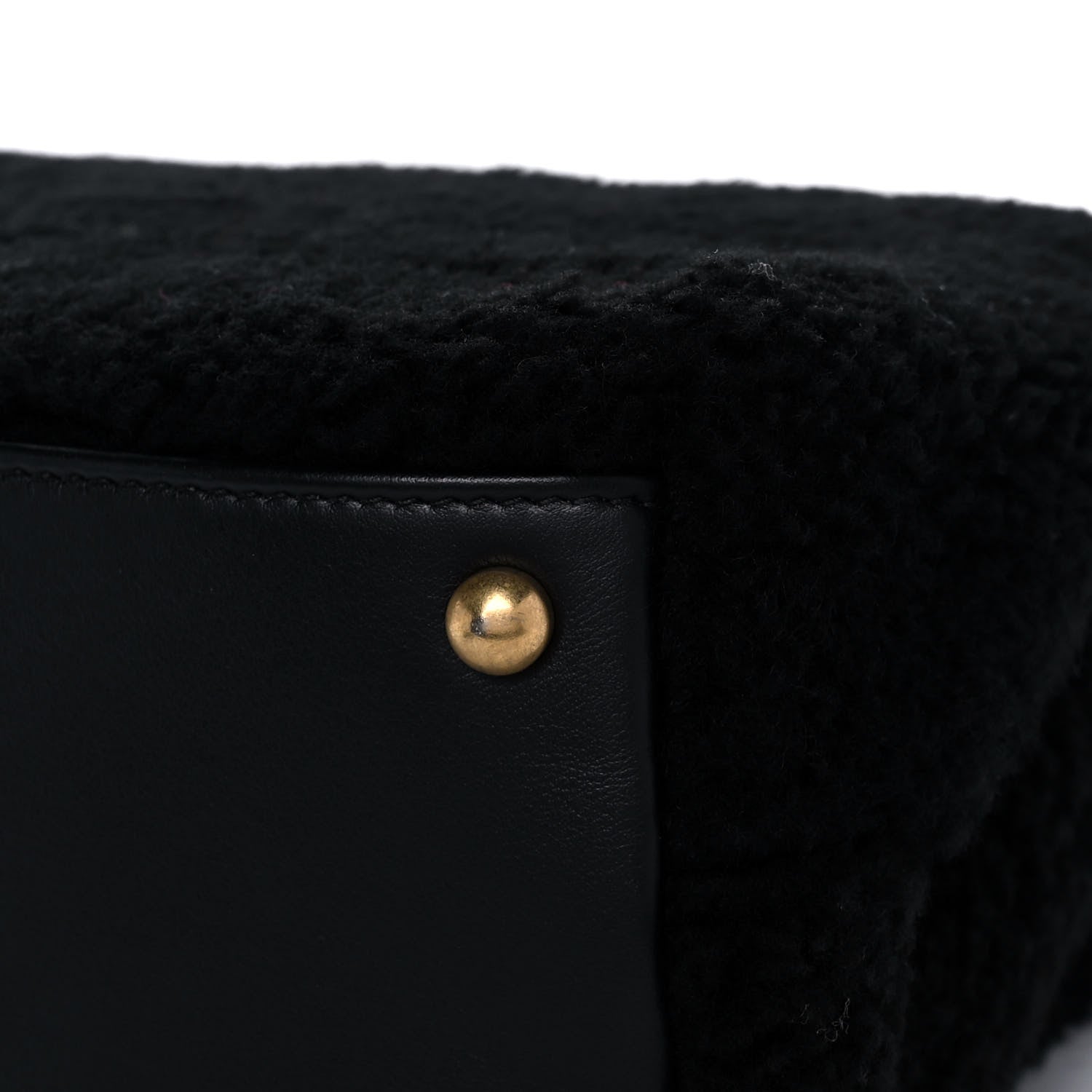 Chanel Shearling Lambskin Medium Coco Handle Flap Black 12 of 19