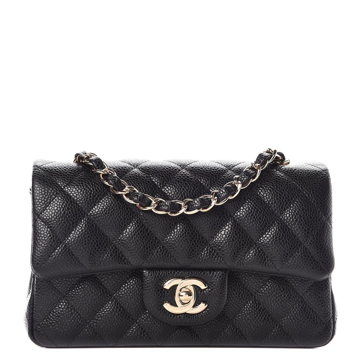 Caviar Quilted Mini Rectangular Flap Black
