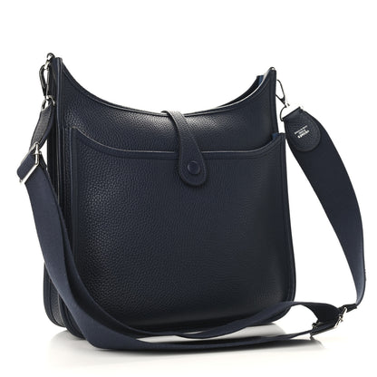 Hermes Taurillon Clemence Evelyne III PM Bleu Nuit 3 of 9