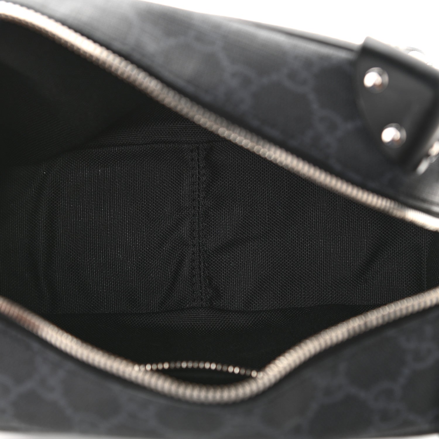 Gucci GG Supreme Monogram Selleria Calfskin Square Messenger Bag Black 5 of 14