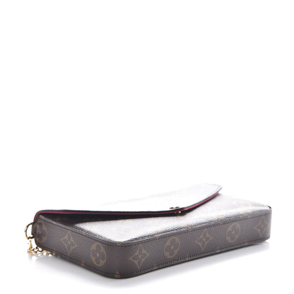 Louis Vuitton Monogram Pochette Felicie Chain Wallet Fuchsia 5 of 17