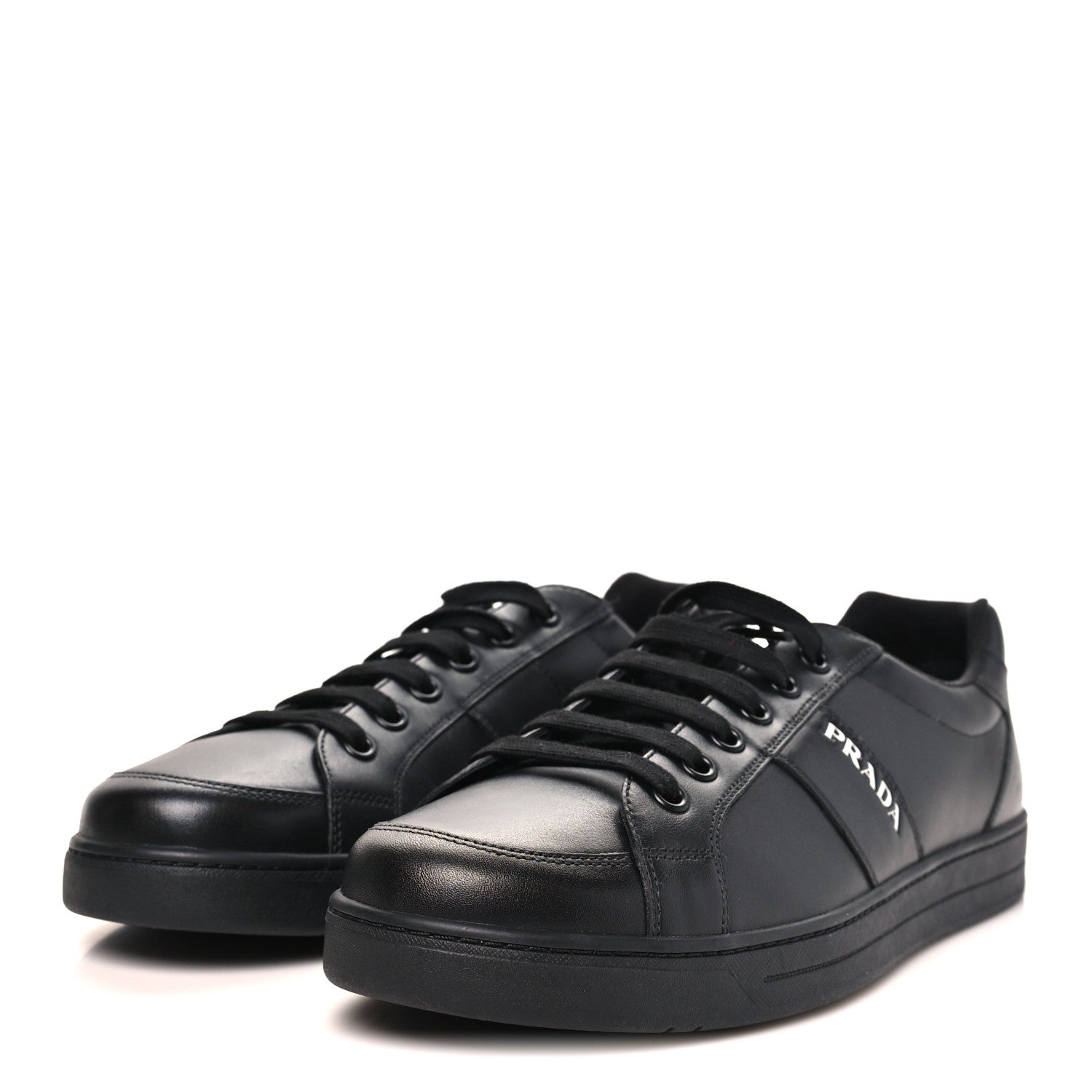 Prada Vitello Soft Mens Sneakers 12 Black 4 of 10