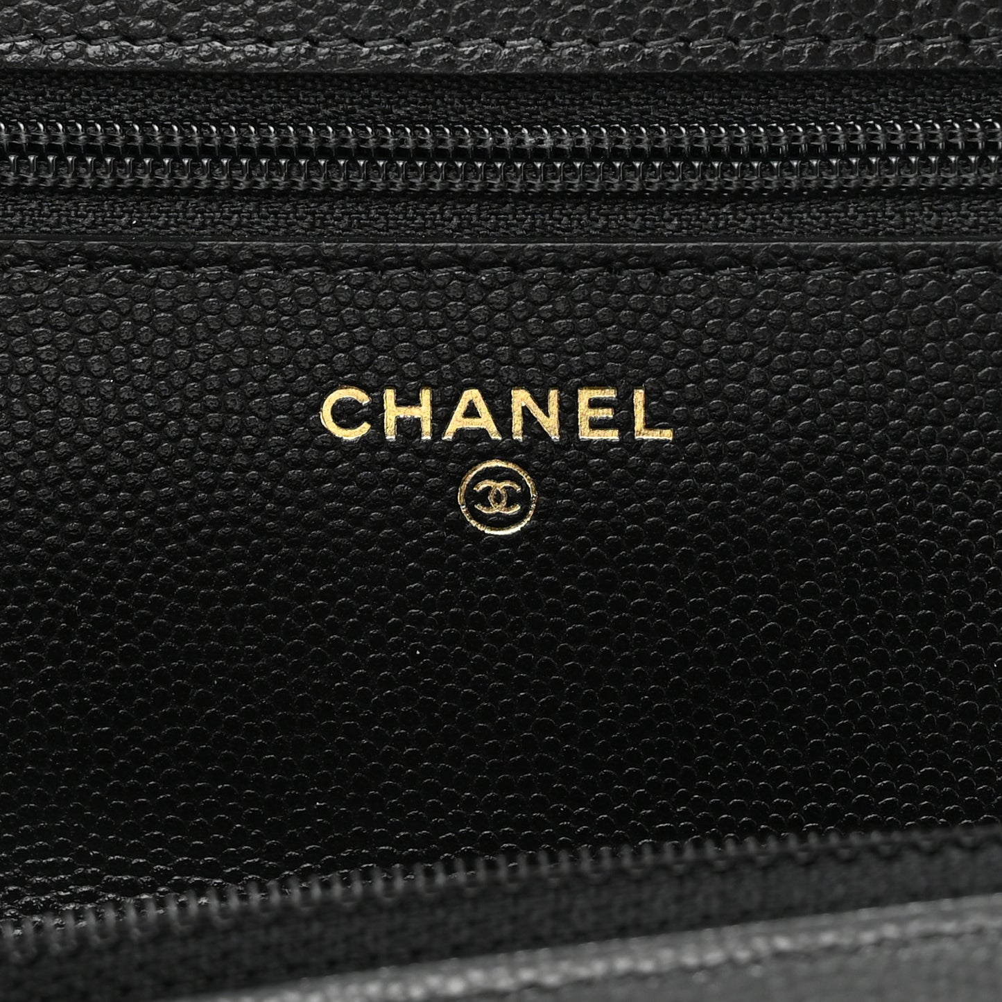 Caviar Quilted French New Wave Chain CC Wallet On Chain WOC Black