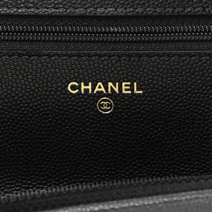 Chanel Caviar Quilted French New Wave Chain CC Wallet On Chain WOC Black 6 of 11
