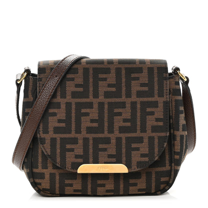Fendi Zucca Vitello Artic Mini Messenger Bag Tobacco Castagna 1 of 11