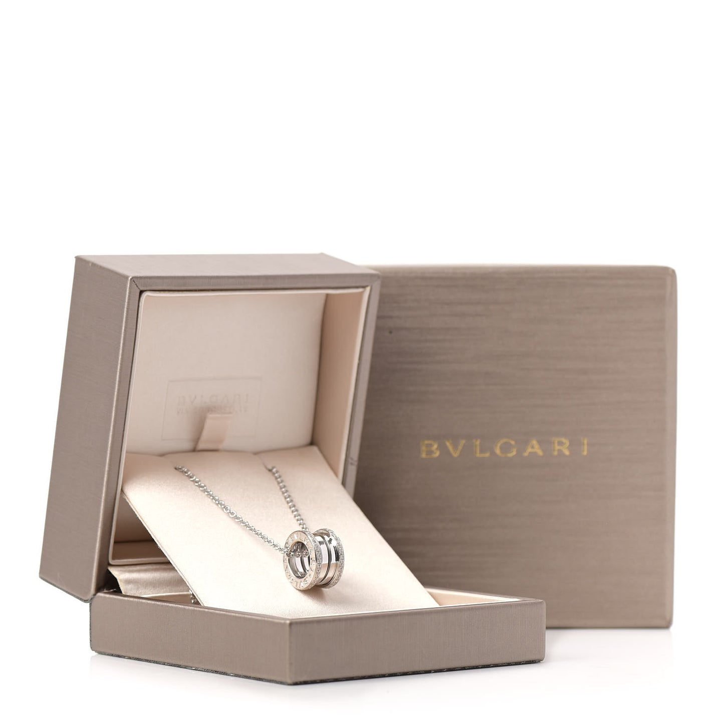 18K White Gold Diamond B.Zero1 Pendant Necklace