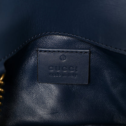 Gucci Snakeskin Matelasse Super Mini GG Marmont Shoulder Bag Blue 6 of 10