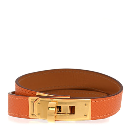 Hermes Epsom Kelly Double Tour Bracelet S Orange 1 of 7