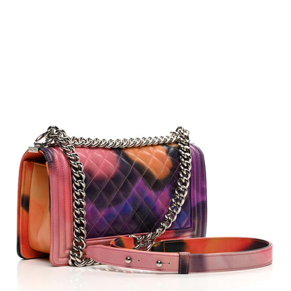 Chanel Printed Lambskin Quilted Medium Flower Power Boy Flap 3 of 10