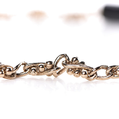 Chanel Resin Crystal Studded CC Station Necklace White Gold 7 of 8