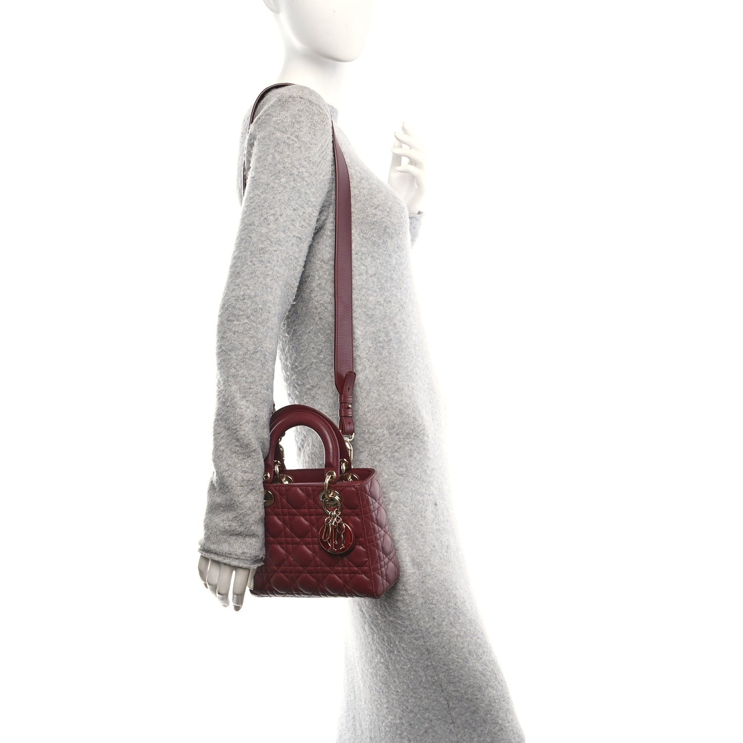 Lambskin Cannage Small My ABCDior Lady Dior Red Bricks