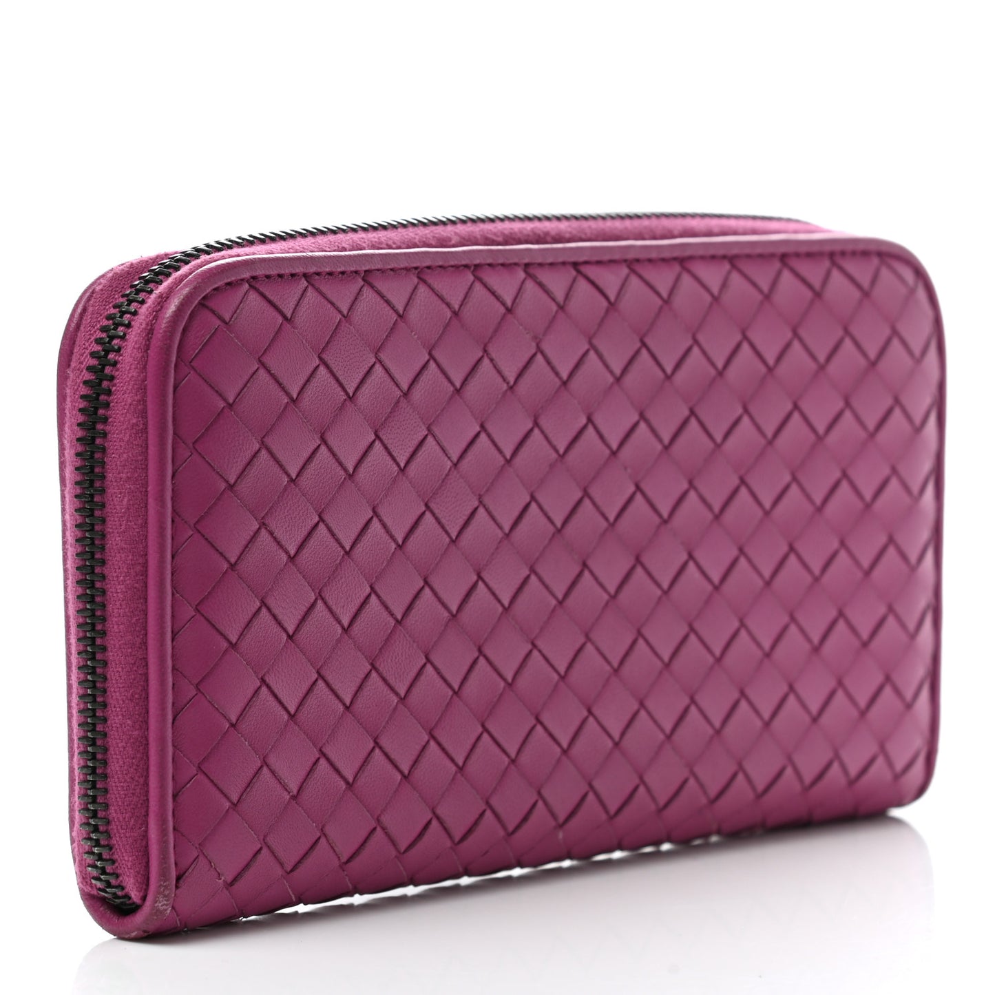 Nappa Intrecciato Zip Around Wallet Ametista