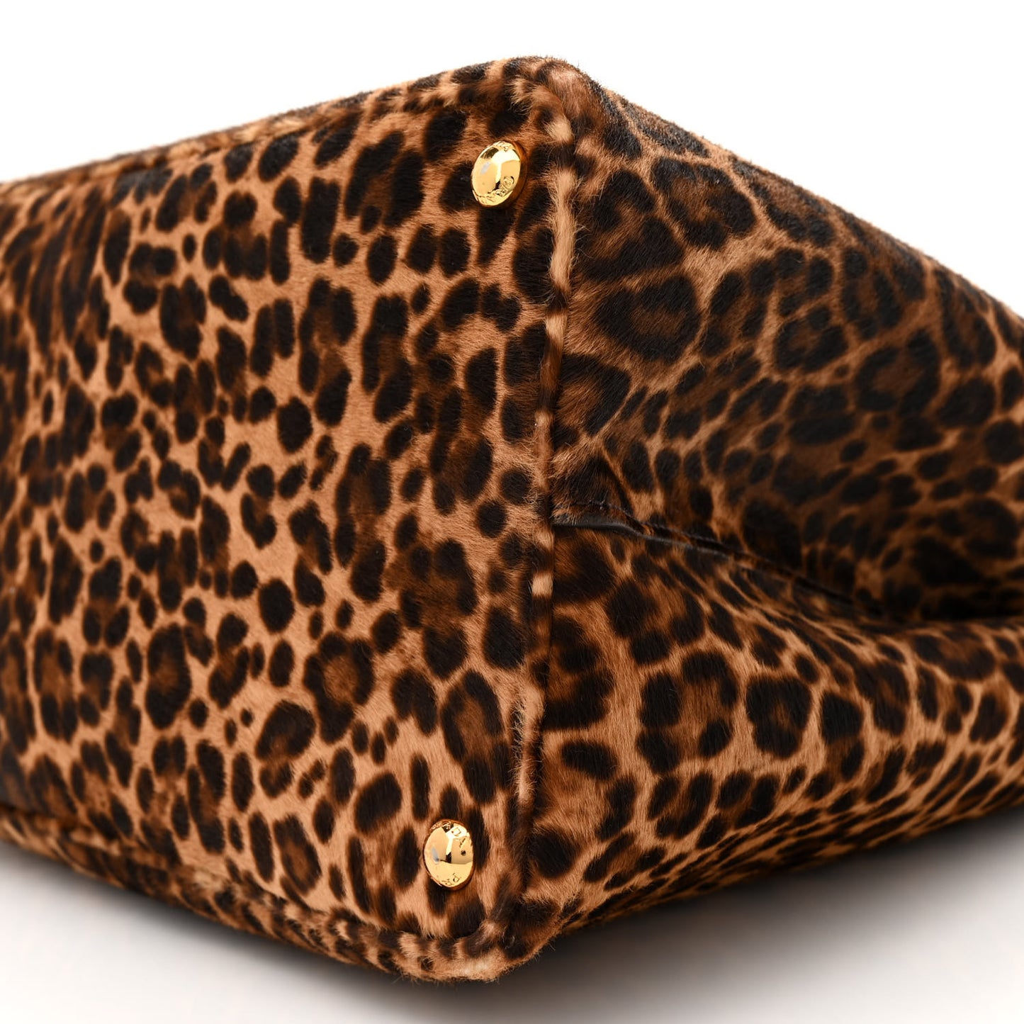 Calf Hair Leopard Print Shoulder Bag Avorio