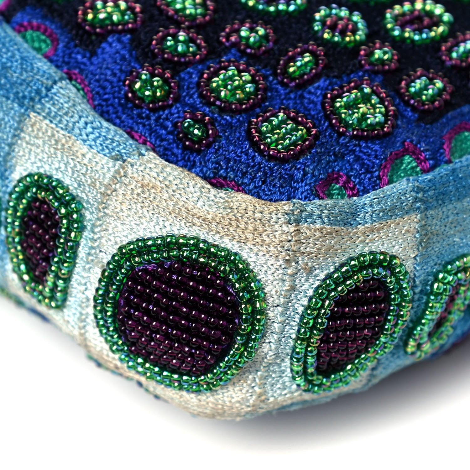 Fendi Lizard Beaded Baguette Blue 11 of 16