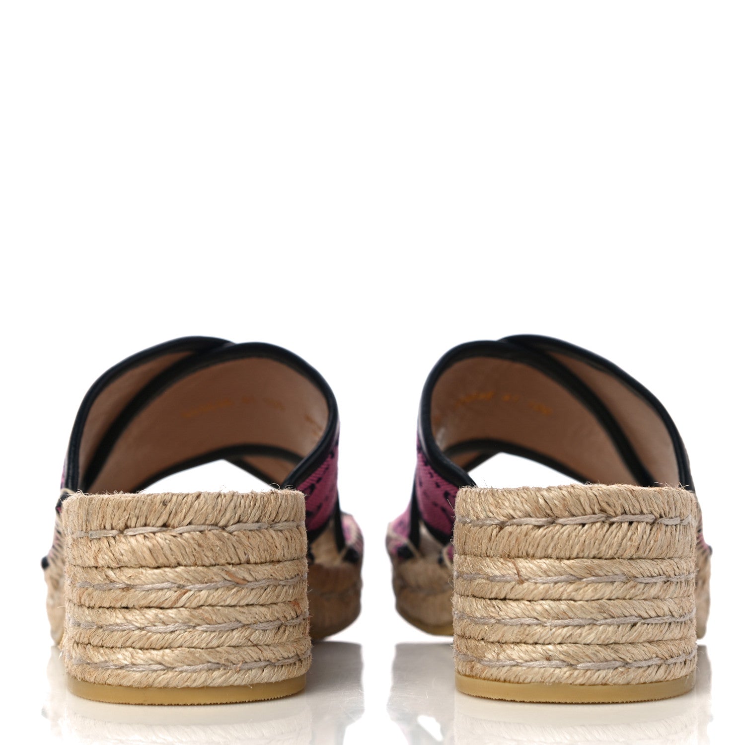 Gucci Monogram Multicolor Criss Cross Espadrille Sandals 41 Pink Blue 6 of 12