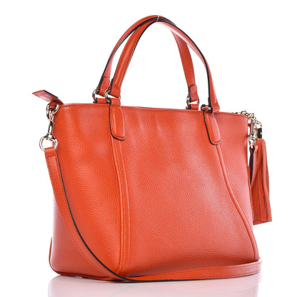 Gucci Pebbled Calfskin Small Soho Top Handle Bag Sun Orange 4 of 12