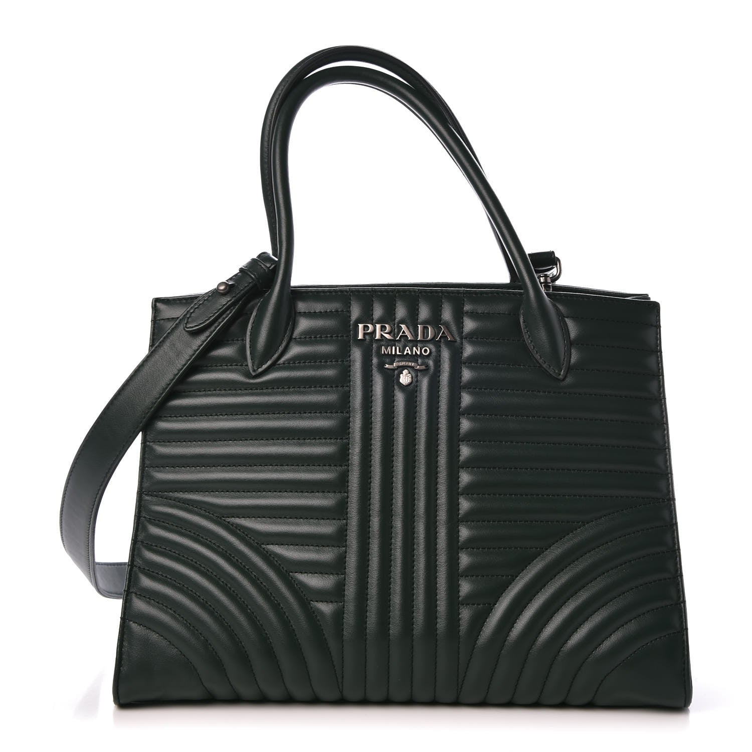 Prada Soft Calfskin Diagramme Handbag Green 1 of 7
