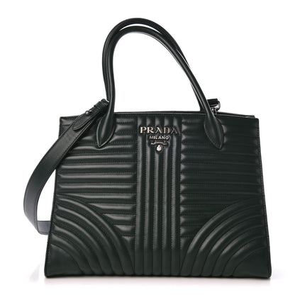Prada Soft Calfskin Diagramme Handbag Green 1 of 7