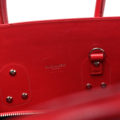 Saint Laurent Calfskin Crocodile Embossed Small Sac De Jour Eros Red 13 of 15