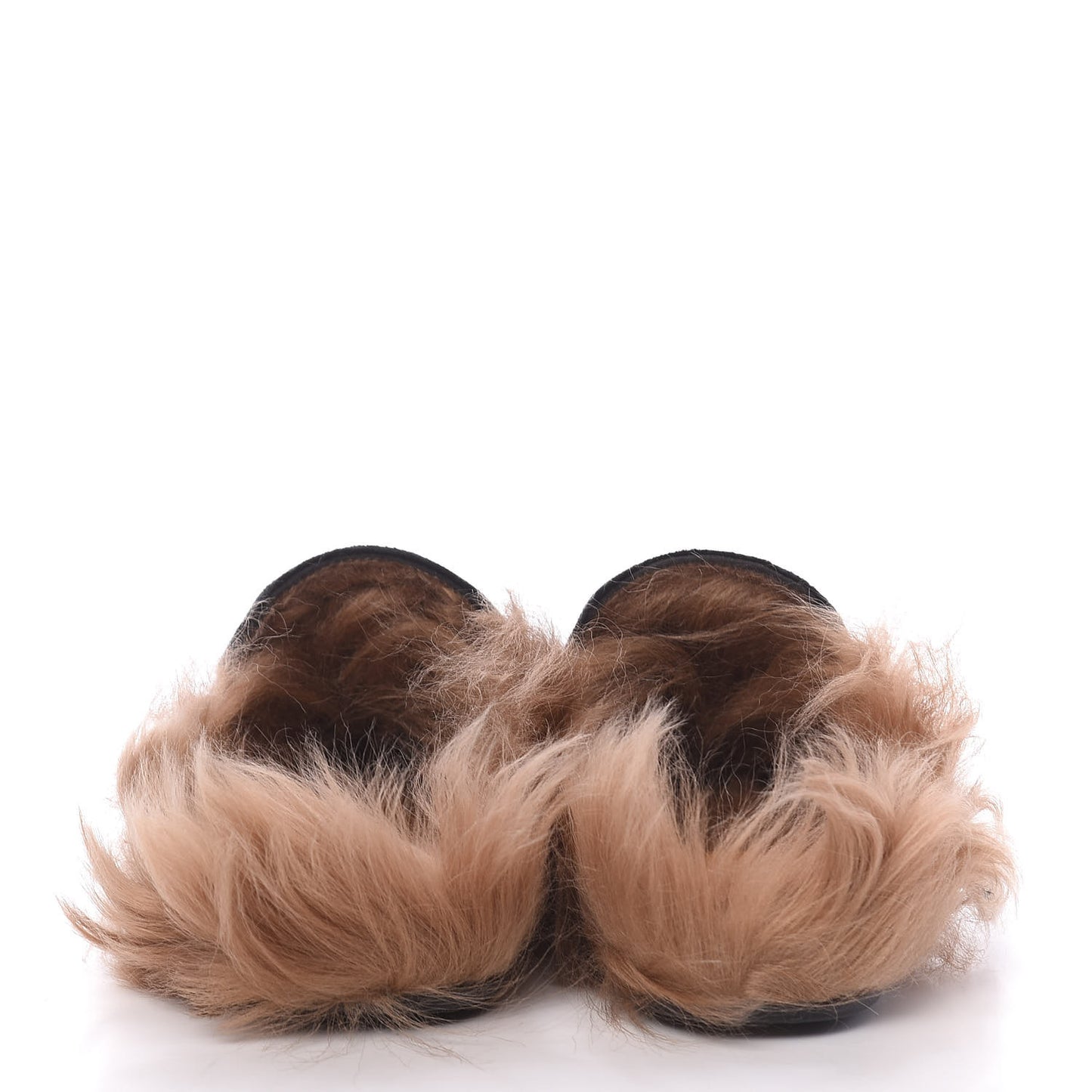Velvet Fur Womens Princetown Slippers 39 Black