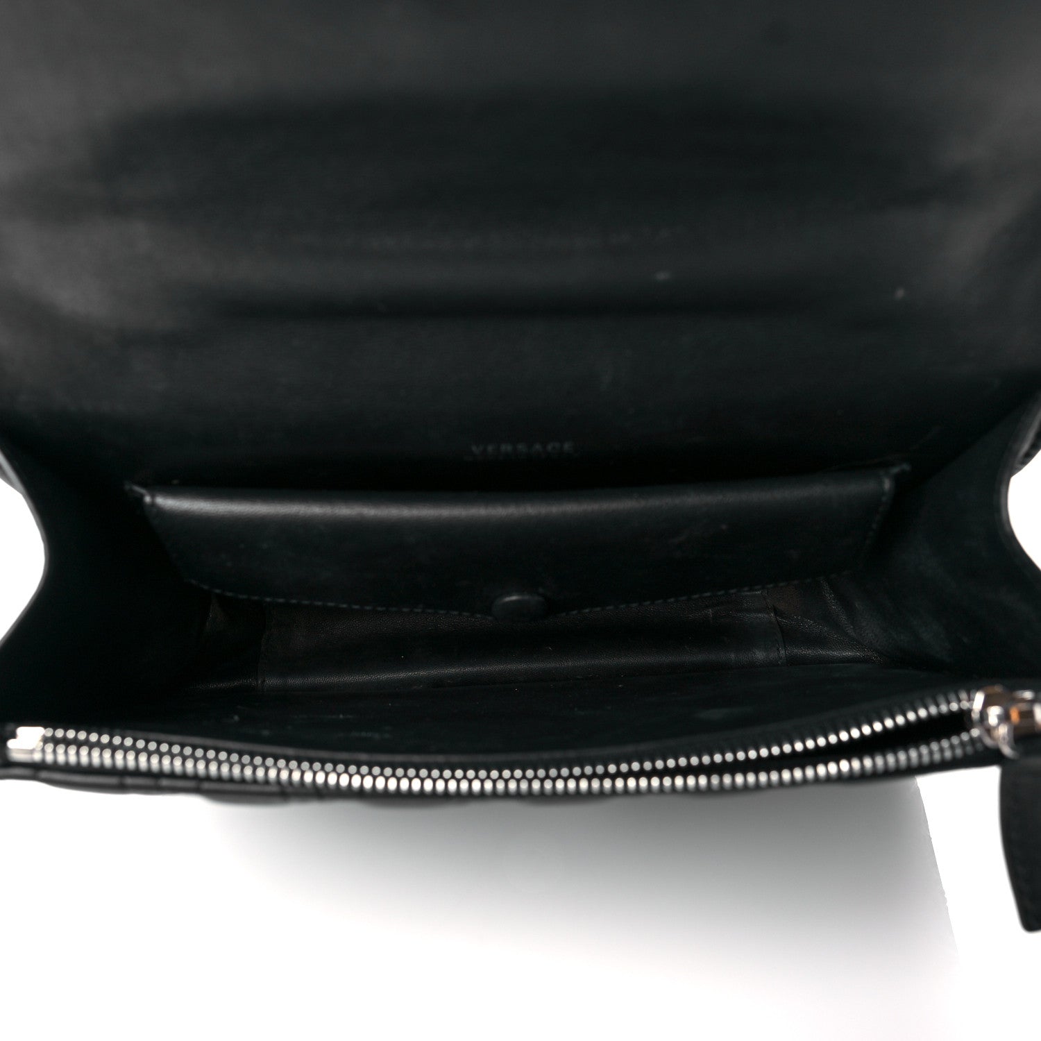 Versace Nappa Quilted Virtus Top Handle Shoulder Bag Grey 5 of 12