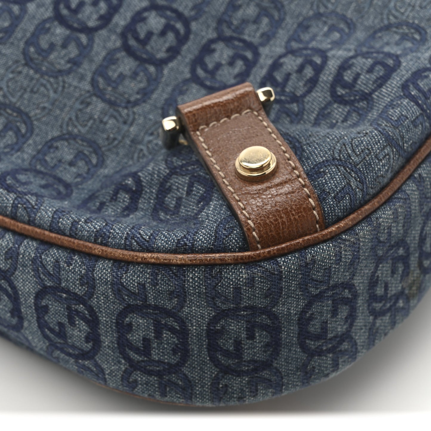 Denim GG Medium Abbey Ring Hobo Blue