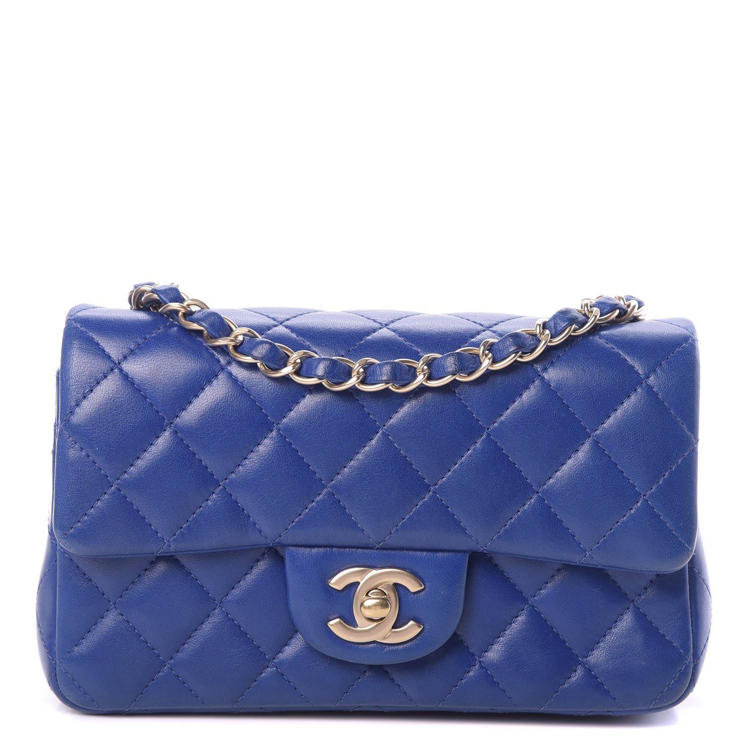 Chanel Lambskin Quilted Mini Rectangular Flap Royal Blue 1 of 11