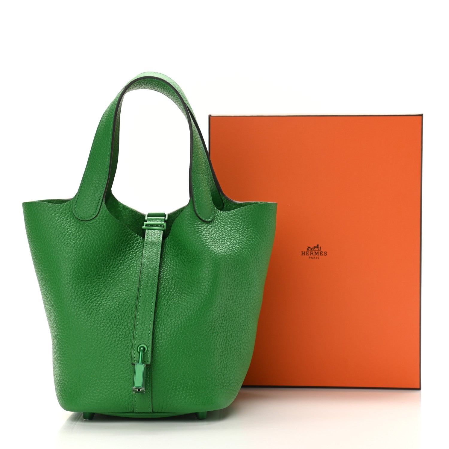 Hermes Taurillon Clemence Monochrome Picotin Lock 18 PM Bambou 10 of 10