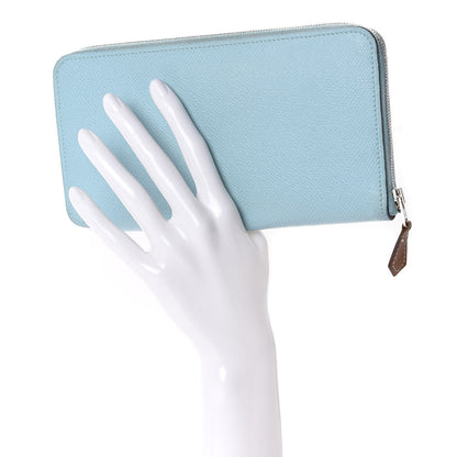 Hermes Epsom Silk'In Wallet Bleu Atoll Rose Tyrien 2 of 7