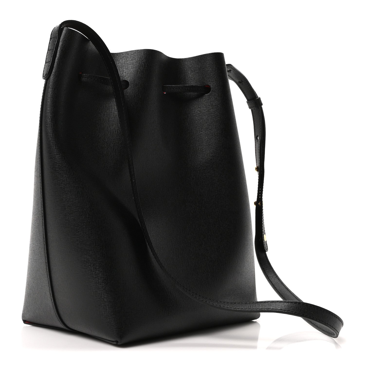 Mansur Gavriel Saffiano Bucket Bag Black Flamma 4 of 11