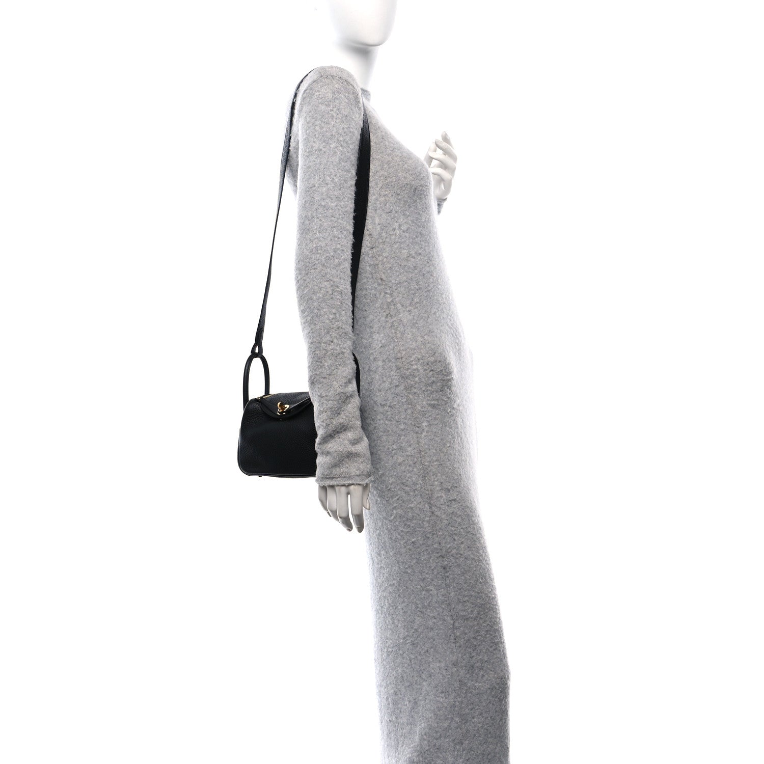 Hermes Taurillon Clemence Mini Lindy 20 Black 2 of 11