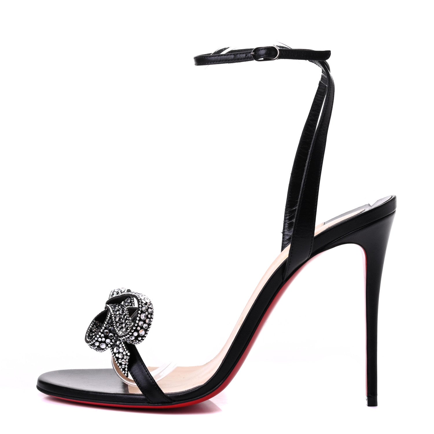 Christian Louboutin Kid Crystal Jewel Queen Sandals 40 Black 1 of 9