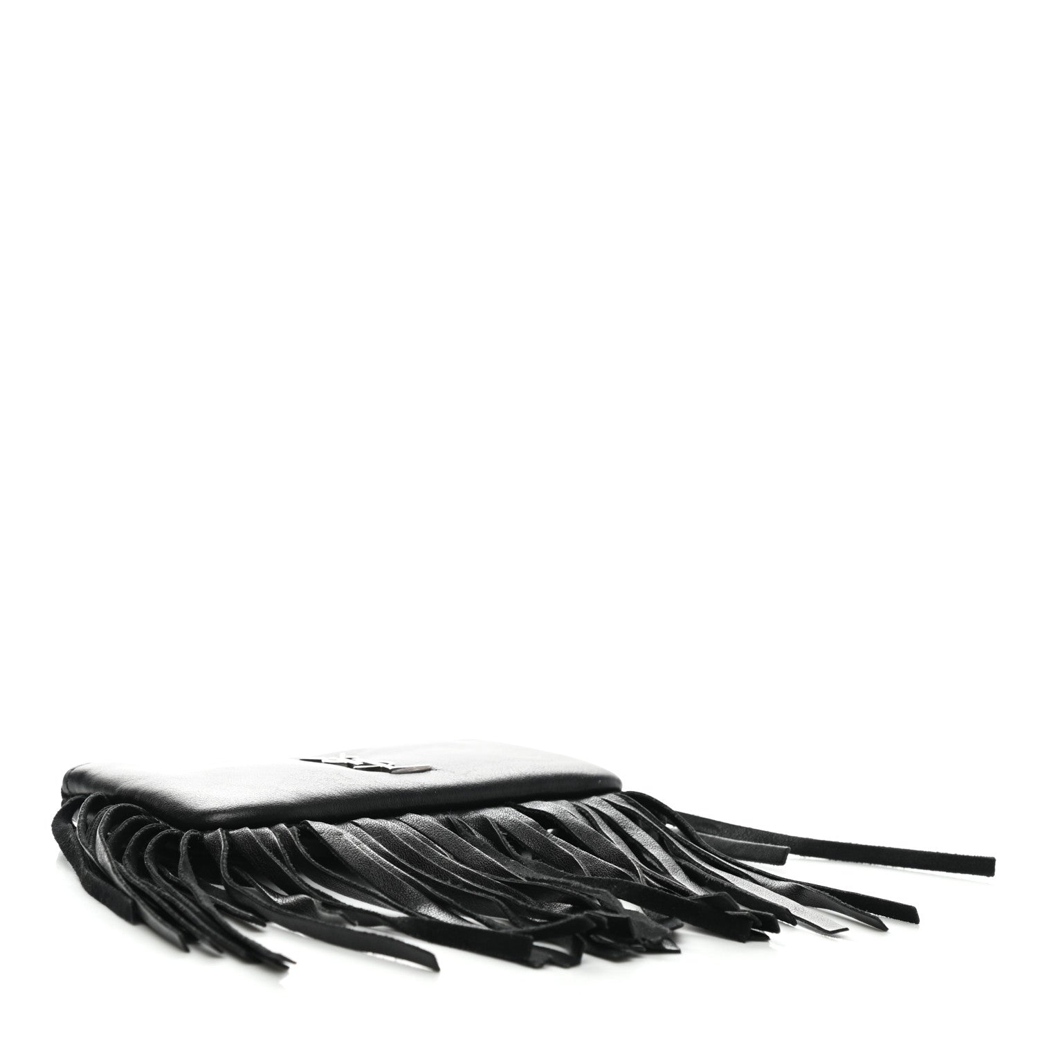 Saint Laurent Calfskin Monogram Small Fringe Key Pouch Black 4 of 7