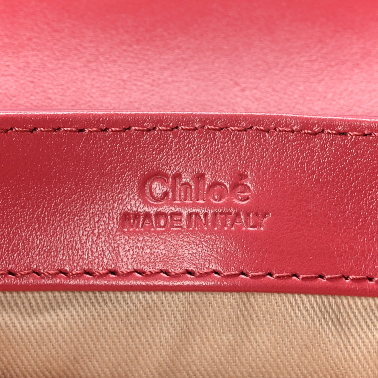 Shiny Calfskin Suede Mini C Double Carry Scarlet Pink