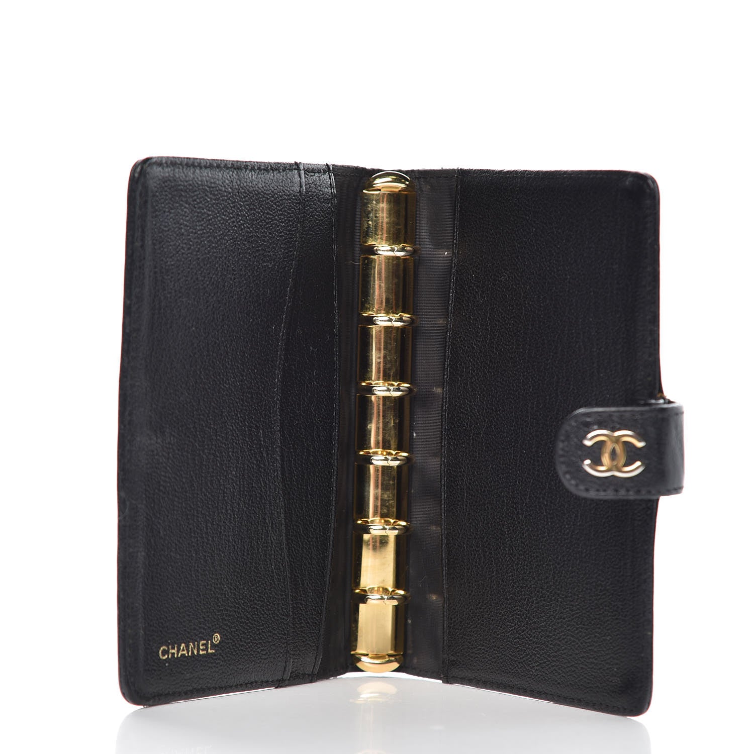 Chanel Goatskin Small Ring Agenda Planner Black 5 of 10