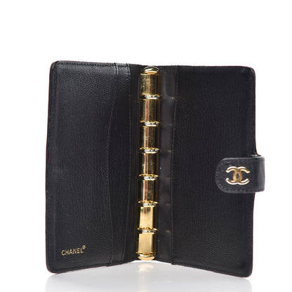 Chanel Goatskin Small Ring Agenda Planner Black 5 of 10
