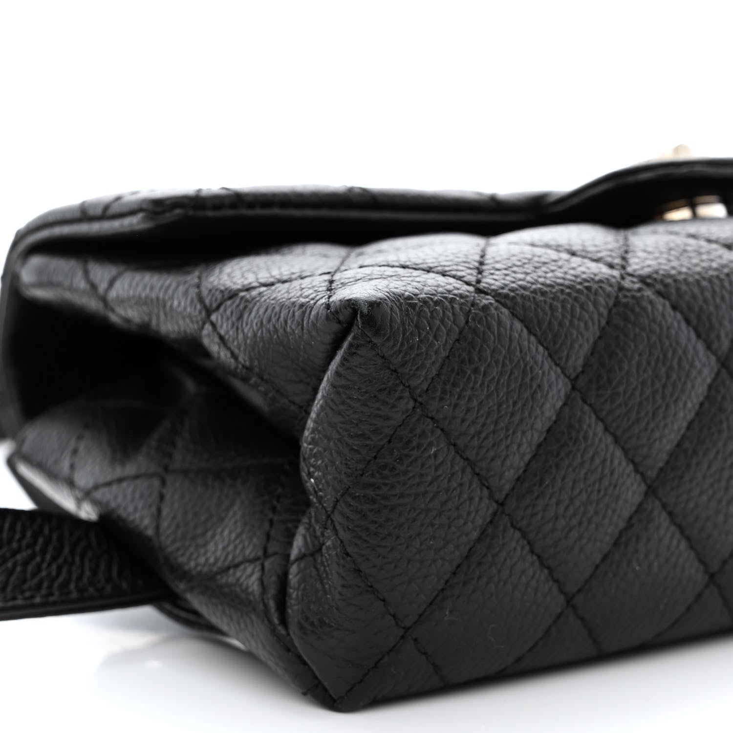 Chanel Grained Calfskin Quilted 2.55 Reissue Flap Belt Bag Clutch Black 10 of 14