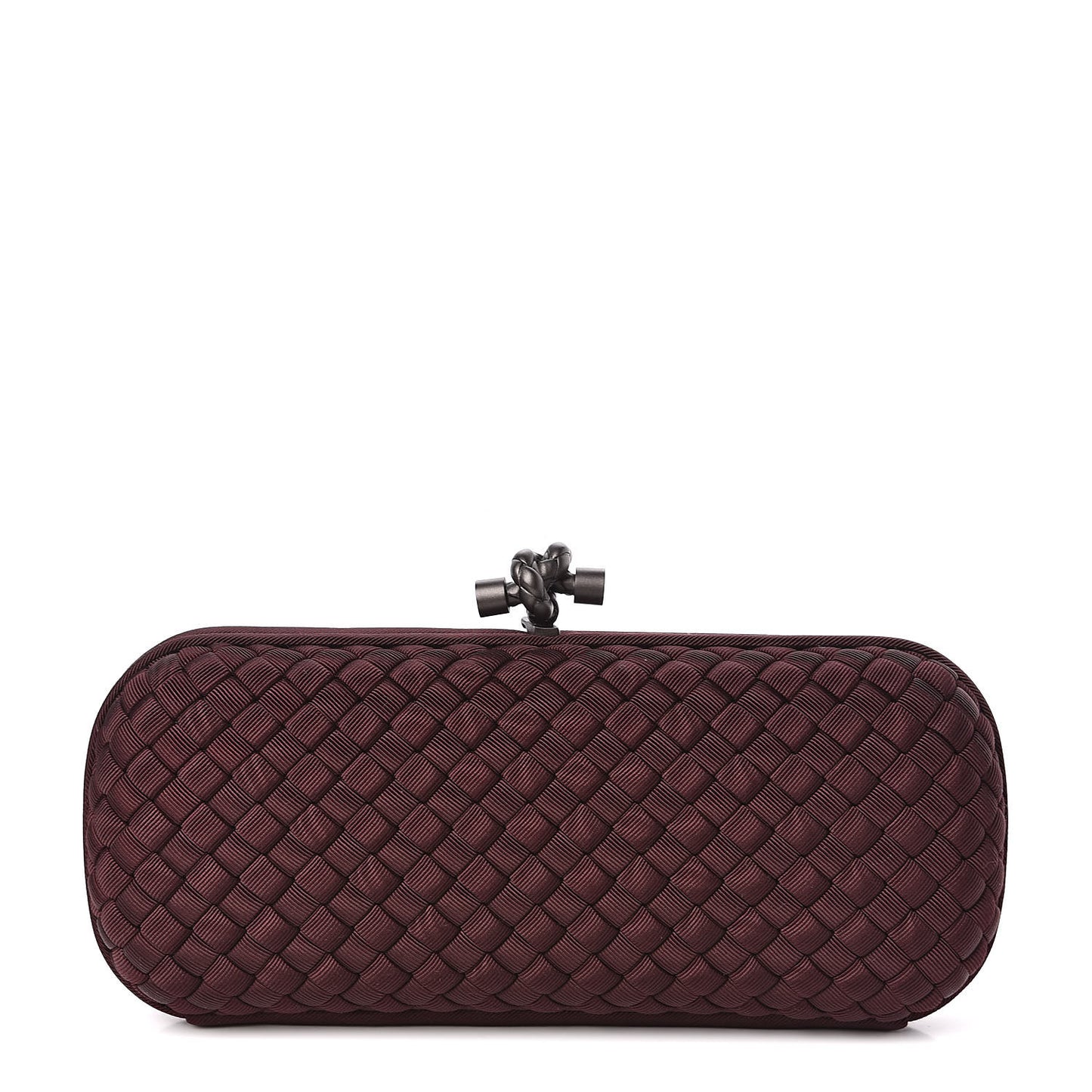 Silk Faille Intrecciato Knot Clutch Burgundy