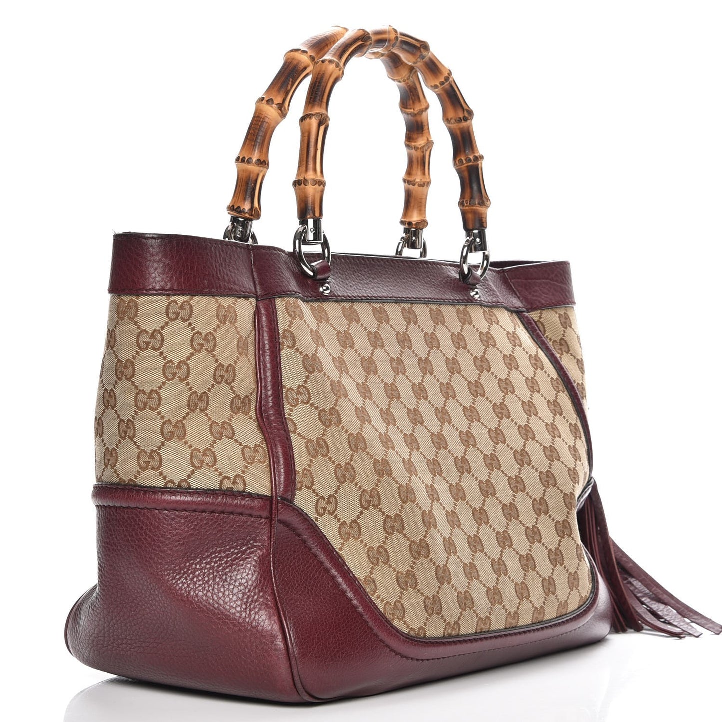 Monogram New Bamboo Medium Tassel Tote Bordeaux