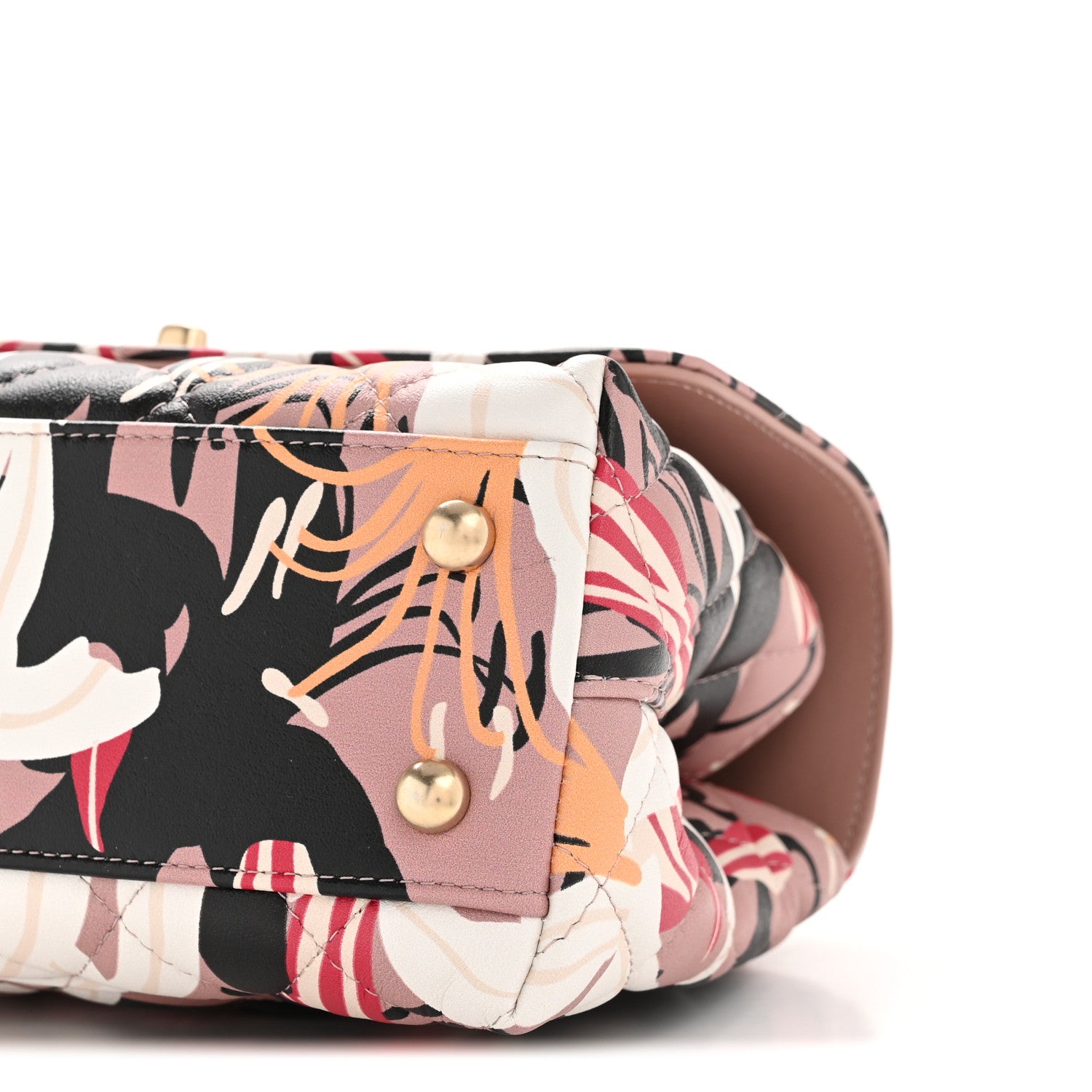 Chanel Calfskin Quilted Lily Floral Mini Coco Handle Flap Beige Black White Red 10 of 12