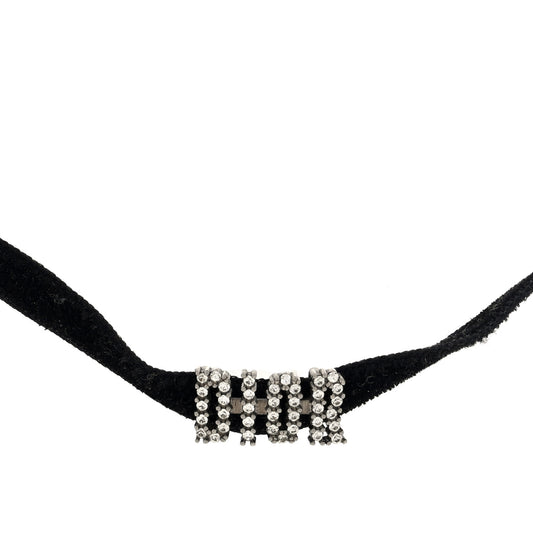 Velvet Crystal DIOR Choker Necklace Black