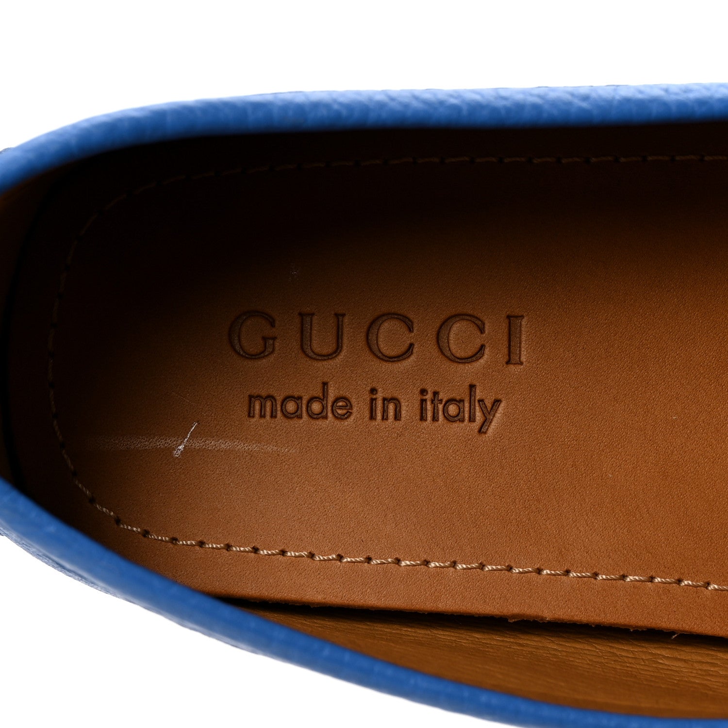 Gucci Calfskin Web Mens Horsebit Driver Loafers 8 Blue 8 of 10