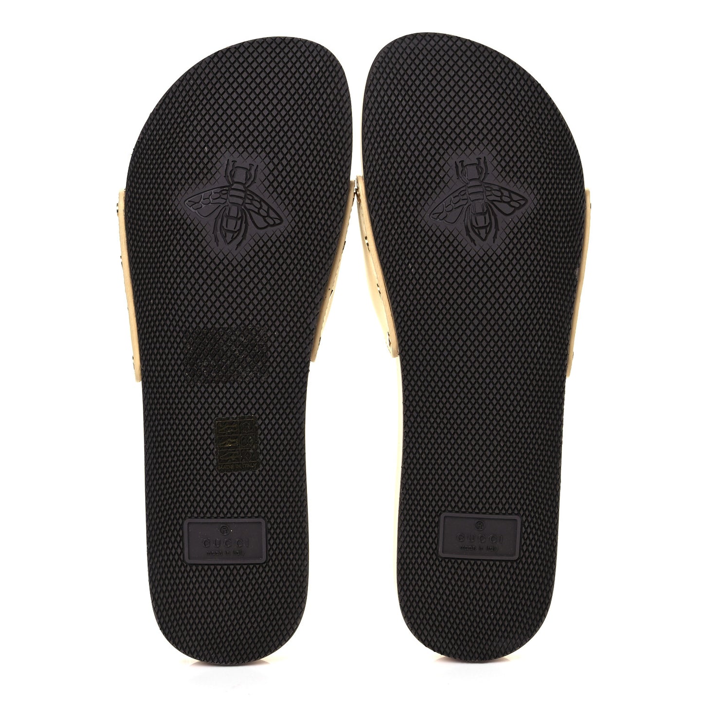 Calfskin Interlocking G Mens Slide Sandals 10 Burro