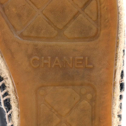 Chanel Lambskin CC Espadrilles 39 Navy Black 6 of 11